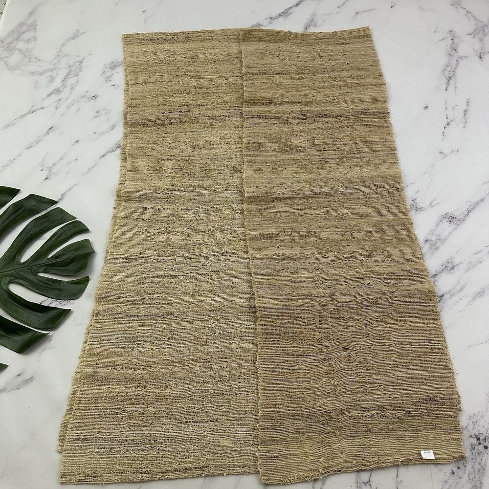 World Market Cost Plus Ramie Raffia Jute Woven Table Runner Set 2 Tropical Boho